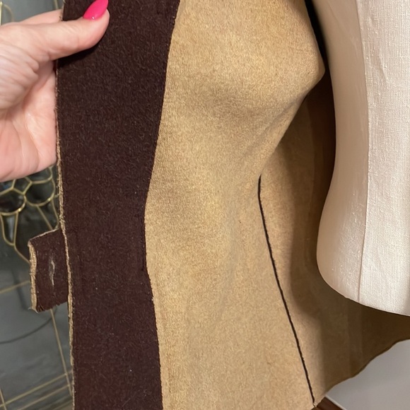 VINTAGE Lauren Ralph Lauren brown wool hooded coat horn toggle closures size MP - Picture 8 of 16